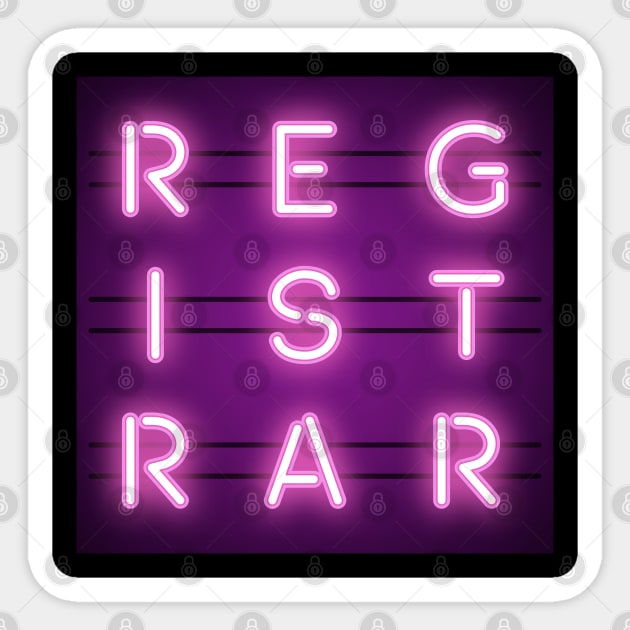 Registrar Neon Sign Occupation Sticker by Magic Moon